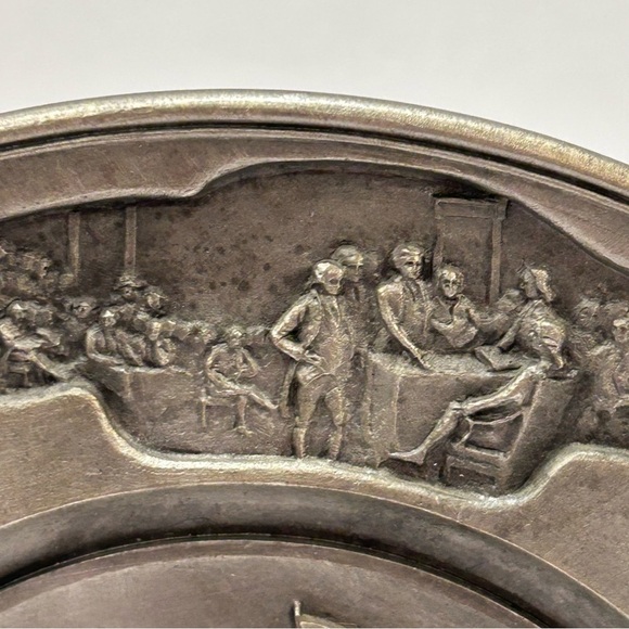 Vintage Pewter Plate American 1776 Declaration of Independence 9" by Hudson - Picture 5 of 9